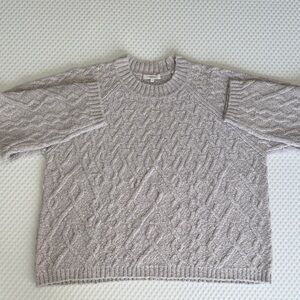 Vince Cable Knit Sweater in Soft Gray